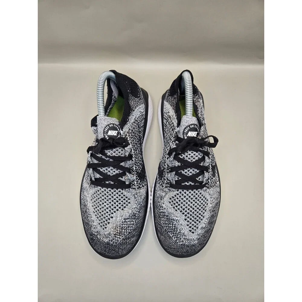 Nike Free RN Flyknit 2018 Oreo Shoes Mens 8 Black Road Running Athletic Sneakers